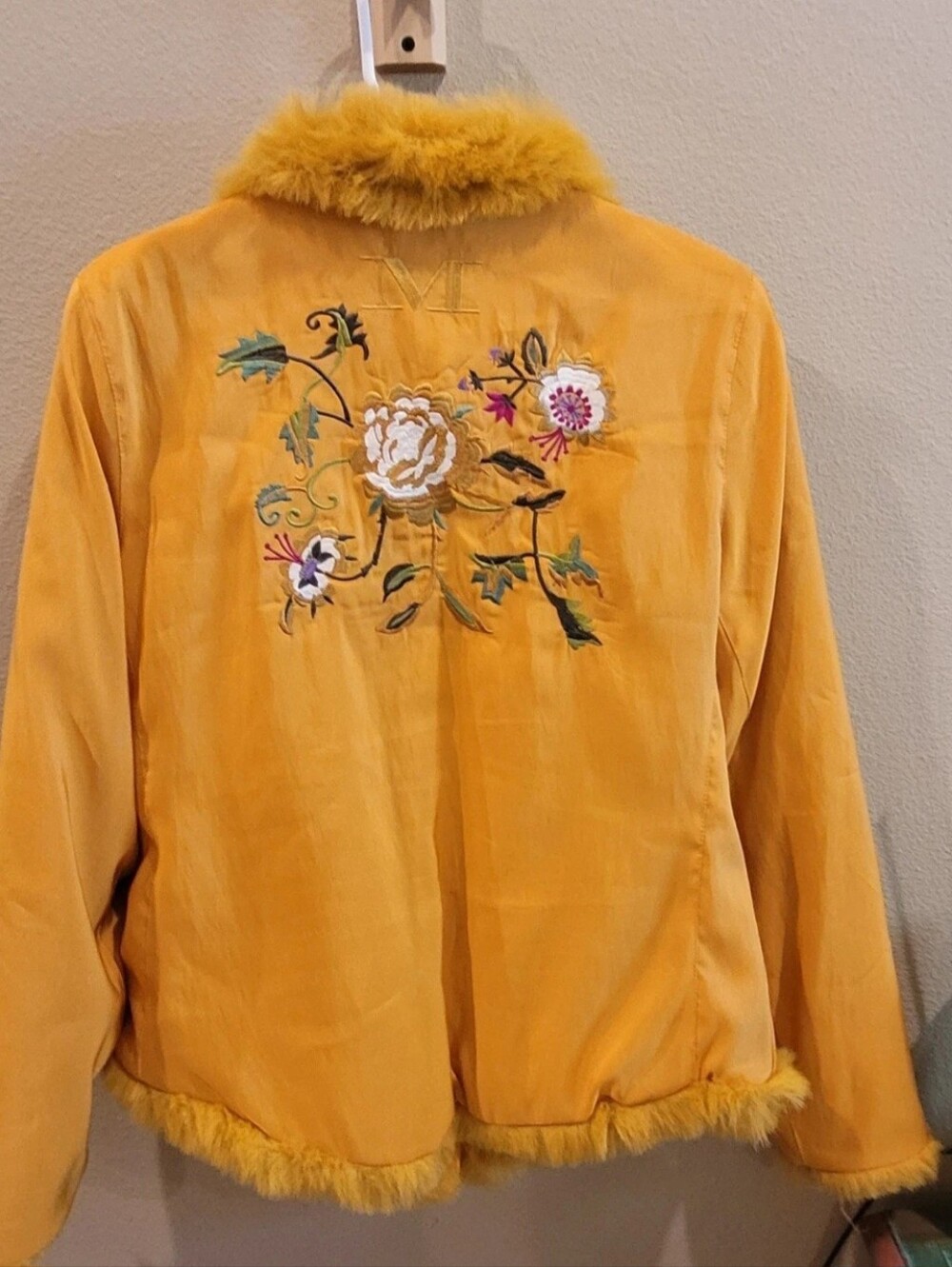 RARE Vintage Mycra Pac Designer Wear Embroidered Penny Lane Jacket - Gold/Yellow
